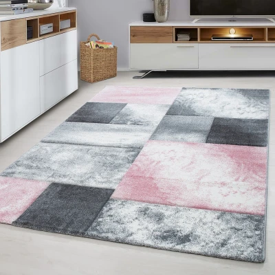Afbeelding van Hawaii Vloerkleed Roze / Grijs Laagpolig 80x300 cm