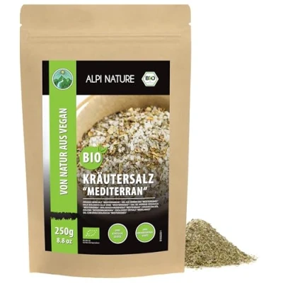 Image de Alpi Nature Sel aux Herbes Méditerranéennes BIO 250g, Mélange d&#039;Herbes et Épices