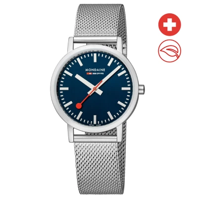 Afbeelding van Mondaine M660.30314.40SBJ Horloge Mesh Blauw 36mm