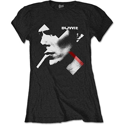 Afbeelding van David Bowie X Smoke Red Dames T shirt XXL Zwart