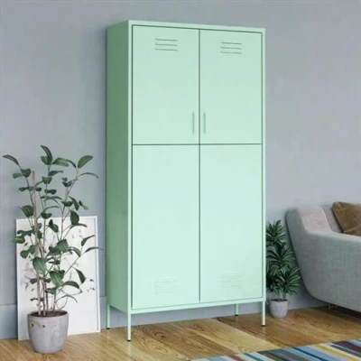 Afbeelding van vidaXL Kledingkast 90x50x180 cm staal mintkleurig