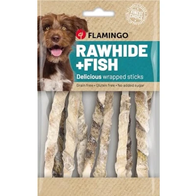 Afbeelding van Flamingo R&#039;hide Snack Honden Staaf Met Vis 85gr 1st 138465