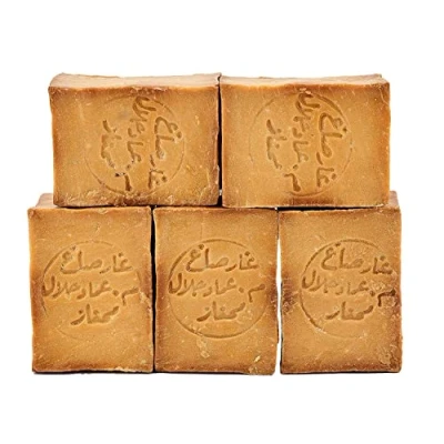 Afbeelding van Carenesse Aleppo 5 stuks hoogwaardige zeep, 45% olijfolie en 55% laurierolie, haarzeep, veganistisch, handgemaakt, ca. 900 950 g per verpakking