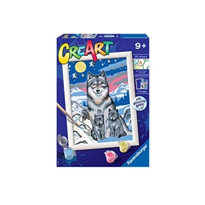 Afbeelding van Ravensburger CreArt Wonderful Wolf Family Schilderen op nummer voor kinderen