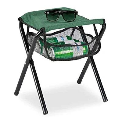 Afbeelding van Relaxdays campingkrukje 120 kg tuinkruk kampeerkruk krukje tuin compact groen