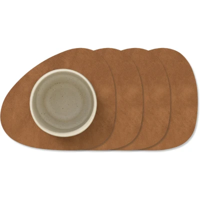 Afbeelding van LIND DNA Onderzetters Nupo Leer Nature 13 x 11 cm 4 Stuks