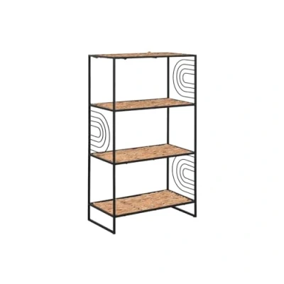 Afbeelding van Planken Home ESPRIT Zwart Metaal Vezel 50 x 25 88 cm