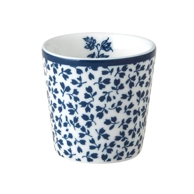 Afbeelding van Laura Ashley Blauw Floris Set 6 Eierdopjes Wit Porselein