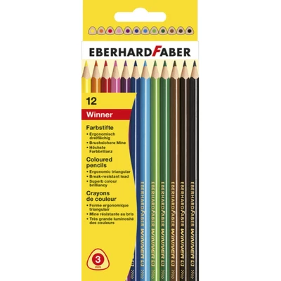 Afbeelding van 12 Driehoekige kleurpotloden Eberhard Faber Winner