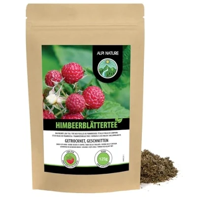 Afbeelding van Frambozenbladthee (125g), frambozenblad gesneden, zacht gedroogd, 100% puur en natuurlijk voor de bereiding van thee, kruidenthee