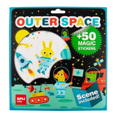 Afbeelding van APLI Kids 19376 Verwijderbare stickerset met scène voor kinderen vanaf 3 jaar ruimtethema