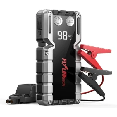 Afbeelding van Flylinktech Start Up Help Power Bank 4000A Pointed Current Car Aid met LCD display (voor benzinemotor tot 90 l of 8 0 dieselmotoren) starthulp lamp