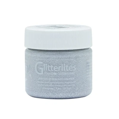 Afbeelding van Angelus Glitterlites 29,5 ml Glitter verf voor o.a. leer Silver Spark