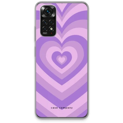 Afbeelding van Case Company® hoesje geschikt voor Xiaomi Redmi Note 11S Hart Paars Soft Cover Telefoonhoesje Bescherming aan alle Kanten en Schermrand