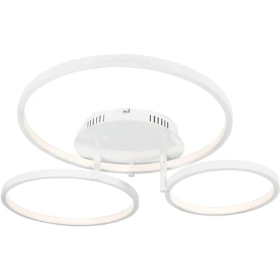 Afbeelding van QAZQA Moderne plafondlamp wit incl. LED en dimmer Rondas