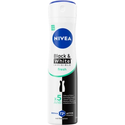 Afbeelding van 3x Nivea Deodorant Spray Invisible Fresh For Black &amp; White 150 ml