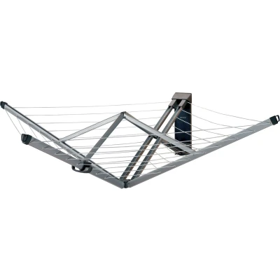 Afbeelding van Brabantia WallFix Wanddroogrek met Beschermhoes 24 m Metallic Grey