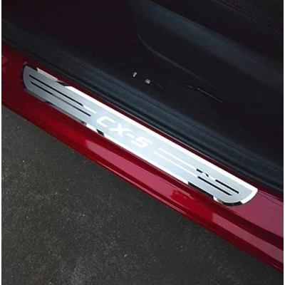 Afbeelding van VALKEM 4 stuks autodeurdrempelbeschermer voor Mazda CX 5 CX5 2013 2014 2015 2016, roestvrij staal, krasbestendig, vuilafstotend, pedaal auto, decoratieaccessoires