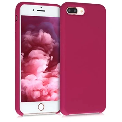 Afbeelding van kwmobile telefoonhoesje geschikt voor Apple iPhone 7 Plus / 8 Hoesje met siliconen coating Smartphone case in granaatappelrood
