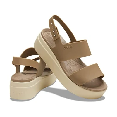 Image de Crocs Femme Brooklyn Low Wedge Sabot, Latte Mushroom, 38/39 EU