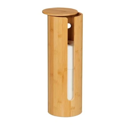 Afbeelding van toiletrolhouder voor 4 rollen bamboe 42 x 14,5 cm staand