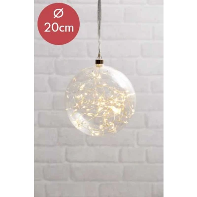 Afbeelding van Kerstbal met 80 LED lampjes 20cm helder