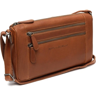 Afbeelding van The Chesterfield Brand Leren Schoudertas Cognac Alberta