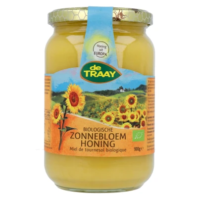 Afbeelding van De Traay Biologische zonnebloem crème Honing Honingpot