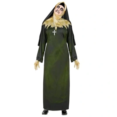 Afbeelding van Widmann Non Kostuum Bezeten Door Een Demoon Vrouw Groen, Zwart Small Halloween Verkleedkleding