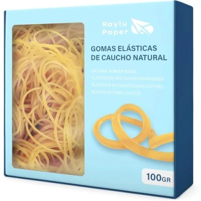 Afbeelding van RAYLU PAPER elastische banden van 100% natuurlijk rubber Duurzame en herbruikbare voor kantoor thuis (80 Ø x 2 mm, 100 g)