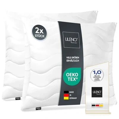 Afbeelding van LILENO HOME Kussenvulling, gevuld met kussen, bed of ritssluiting, wasbaar tot 95 C, voor bank, bed, 2 stuks, 65 x cm, stuks