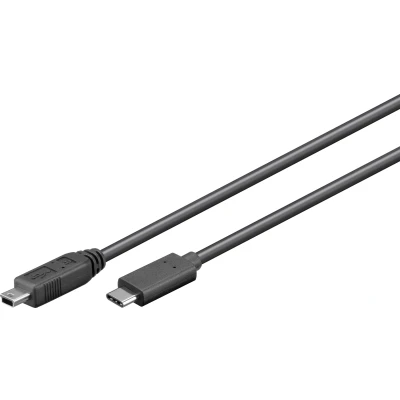 Afbeelding van Goobay USB 2.0 kabel C™ naar mini B 2.0, zwart stekker (type B, 5 pins) &gt;