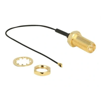 Image de DeLOCK 12465 câble coaxial RP SMA MHF IV/HSC MXHP32 0,1 m Noir Câbles coaxiaux (RP SMA, MXHP32, m, Noir, 50 Ohm, 0,81 mm)