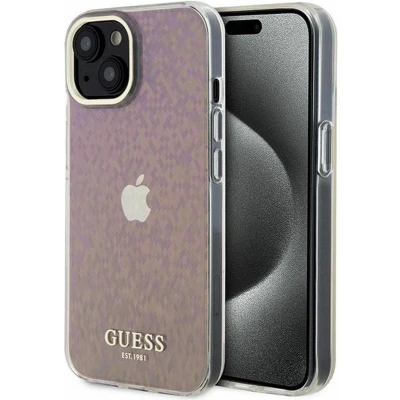 Afbeelding van Guess Faceted Mirror Disco Back Case Geschikt voor Apple iPhone 15 (6.1&quot;) Roze