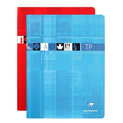 Afbeelding van Clairefontaine 3327C een praktisch werkschrift met 80 pagina&#039;s, 24 x 32 cm, grote ruiten, 90 g en effen kleur, 125 g, filmdeksel, willekeurige kleurkeuze