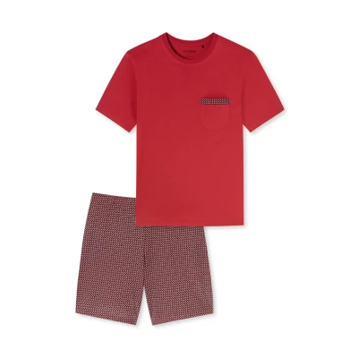 Afbeelding van Schiesser Comfort SET Pyjama, Heren, Maat: 50, Chilli rot