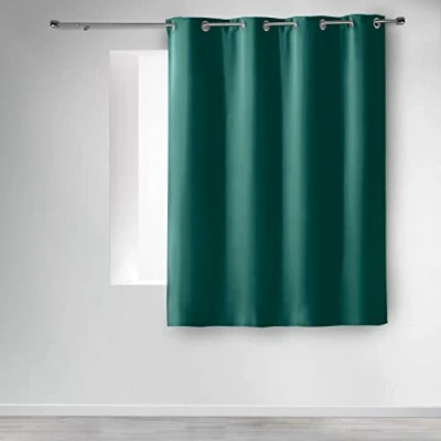 Afbeelding van douceur d&#039;intérieur, Gordijn met ogen (135 x 180 cm), ondoorzichtig, smaragd, ondoorzichtig