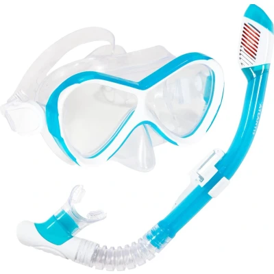 Afbeelding van Atlantis Abaco Combo Snorkelset Junior White Turquoise Blauw Duikbrillen &amp; Snorkels