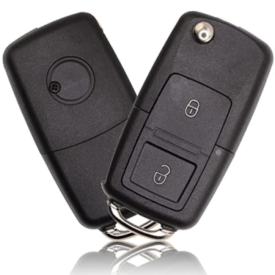 Afbeelding van FOAMO Reparatieset voor autosleutelbehuizing met 2 knoppen, compatibel VW Volkswagen Golf 6, Seat, Skoda 2XA