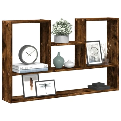 Afbeelding van vidaXL Wandschap 99x15x60 cm bewerkt hout gerookt eikenkleurig
