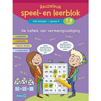 Afbeelding van Reuzeleuk speel en leerblok De tafels van vermenigvuldiging; 2de leerjaar; Groep 4; 7 8 jaar