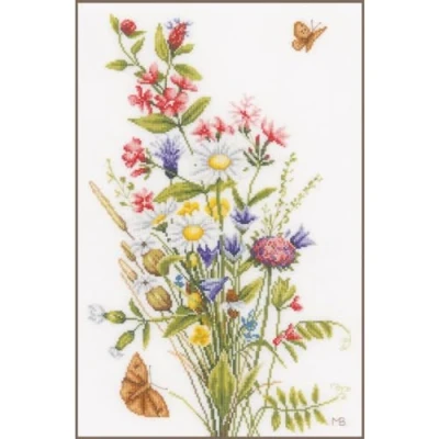 Afbeelding van Borduurpakket Veldbloemen Katoen Marjolein Bastin