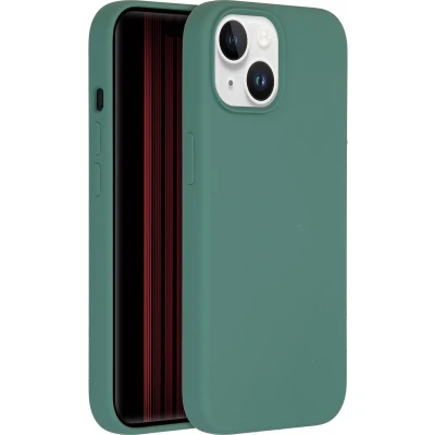 Afbeelding van Accezz Hoesje Geschikt voor iPhone 15 Siliconen Liquid Silicone Backcover MagSafe Donkergroen