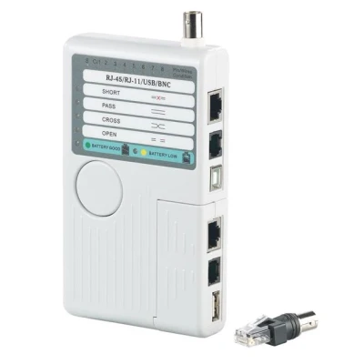 Image de 7Links : Testeur de câbles 4 en 1 pour RJ 45, 11, USB A+B, BNC