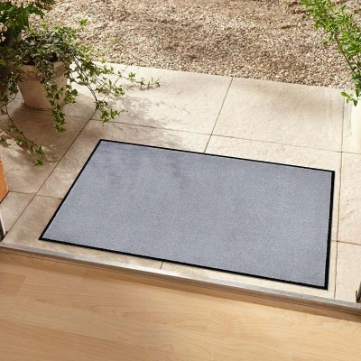 Afbeelding van Effen Deurmat Plain Wasbaar 30C Zilver 90x150 Cm