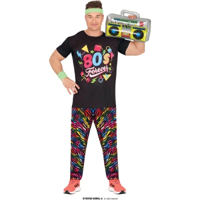 Afbeelding van Fiestas Guirca Kostuum rainbow 80&#039;s lover man maat L (52 54)