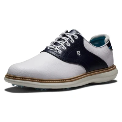 Afbeelding van FootJoy Traditions FJ Golfschoenen voor heren, Wit/Navy Blauw