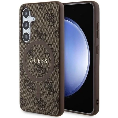 Afbeelding van Guess 4G Back Case (MagSafe Compatible) Geschikt voor Samsung Galaxy S24 (S921) Bruin