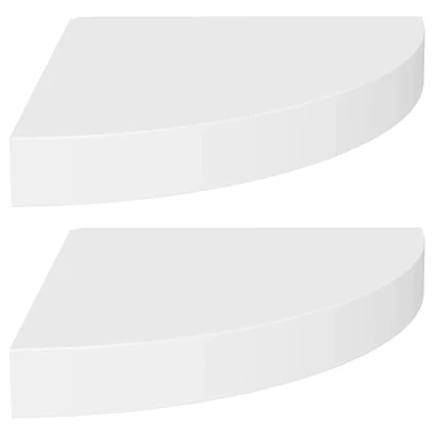 Afbeelding van vidaXL Zwevende hoekplanken 2 stuks wit 25x25x3,8 cm MDF