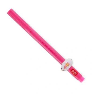 Image de Legami Stylo gel avec animal décoratif Lovely Friends, évite le roulement, encre rose, amovible et recombinable, pointe 0,5 mm, thème licorne